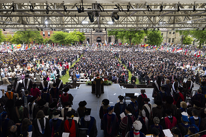 large crowd at brown university commencement